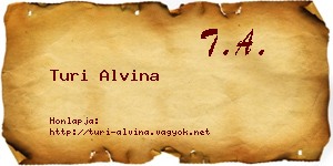 Turi Alvina névjegykártya